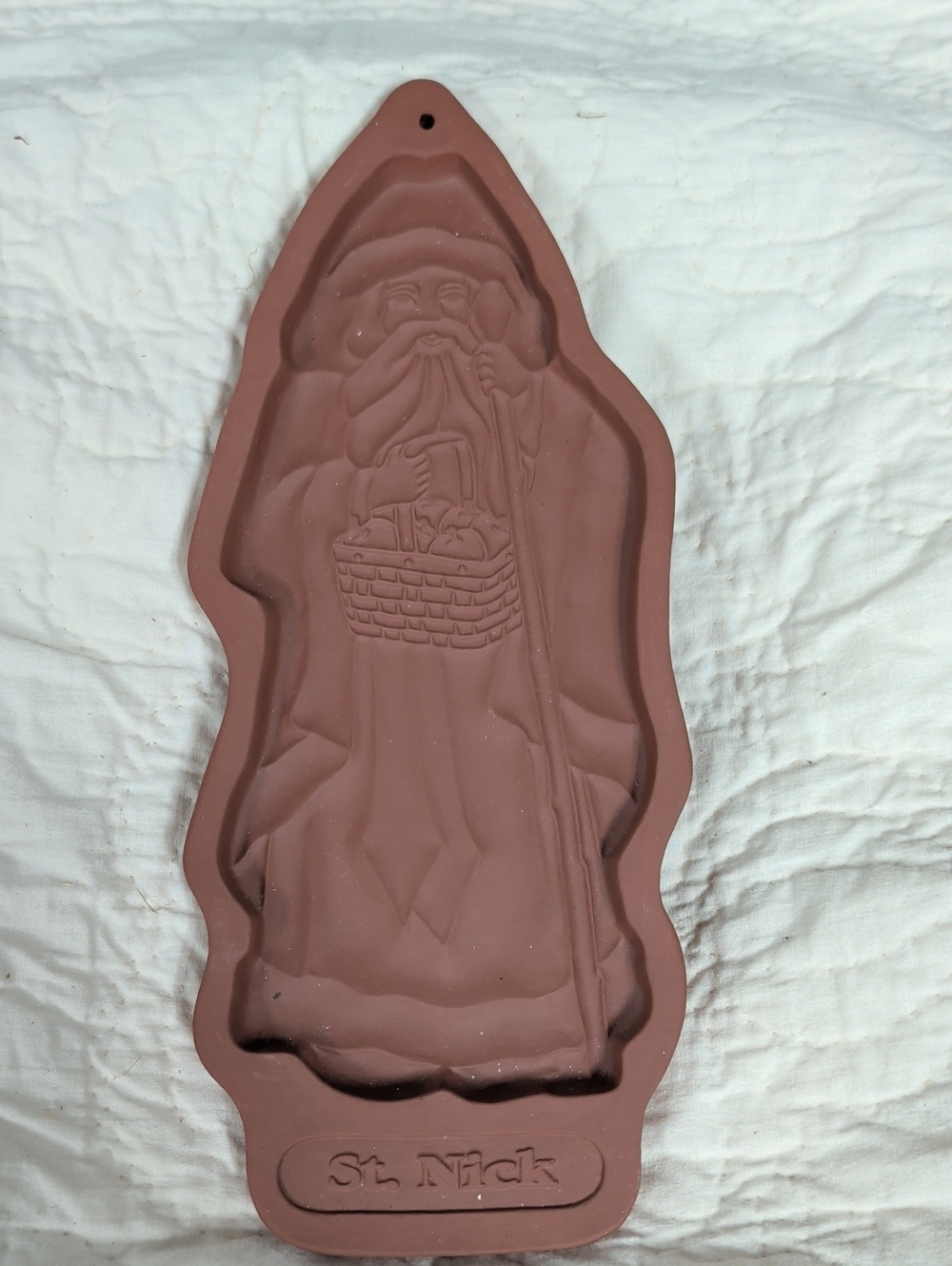 Longaberger Pottery Clay Santa St Nick  1993